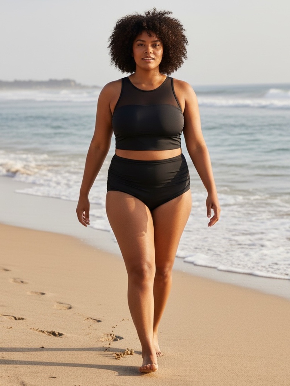 SHEIN Curve Plus Size Black Women's Bikini Set 2Pc NWOT